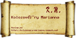 Kolozsváry Marianna névjegykártya
