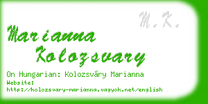 marianna kolozsvary business card