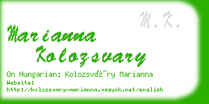 marianna kolozsvary business card